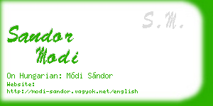 sandor modi business card